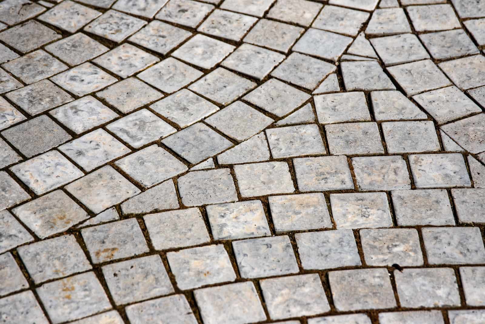 Gray carpet tiles laid in a grid